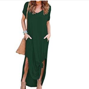 NWT Short Sleeve Split Maxi Dress w/ Pockets